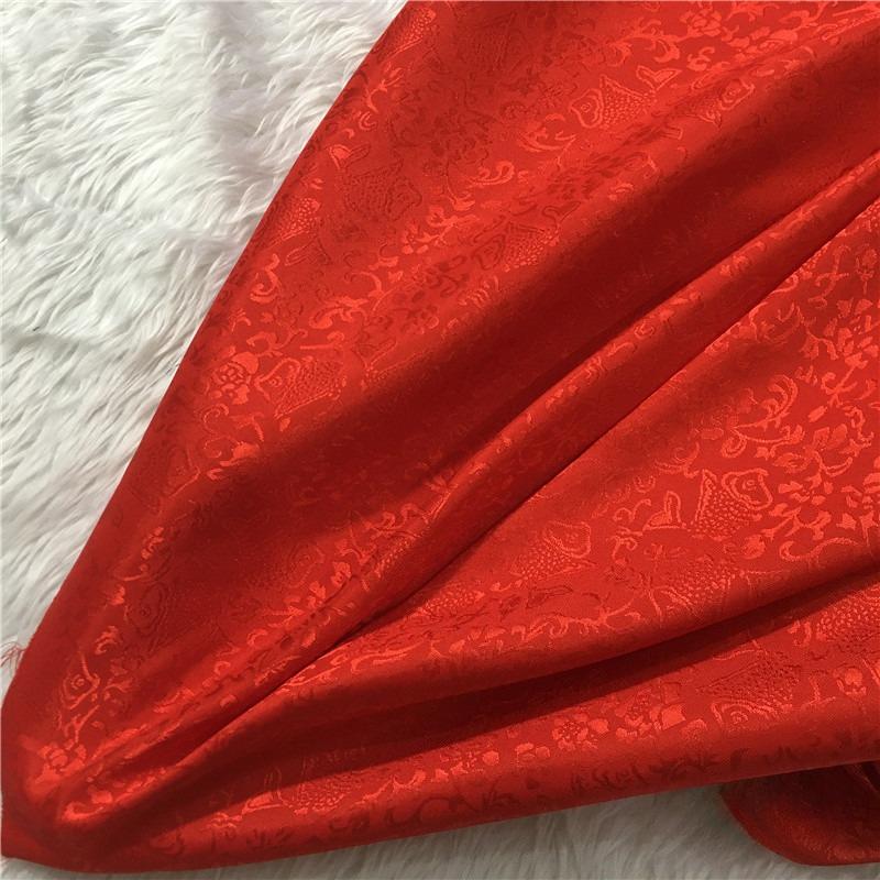 Wide 110cm Antique-style Jacquard Silk Fabric Weave Brocade and Dragon Pattern Fabric Super Soft Training Suits Hanfu Tang Suits