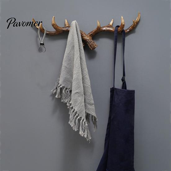 Farmhouse Wall Hook Vintage Deer Antler Hook, Rustic Mounted Heavy Retro Coat Duty Decorative Hanger for Coats Keys Bags Hats Towels Entryway