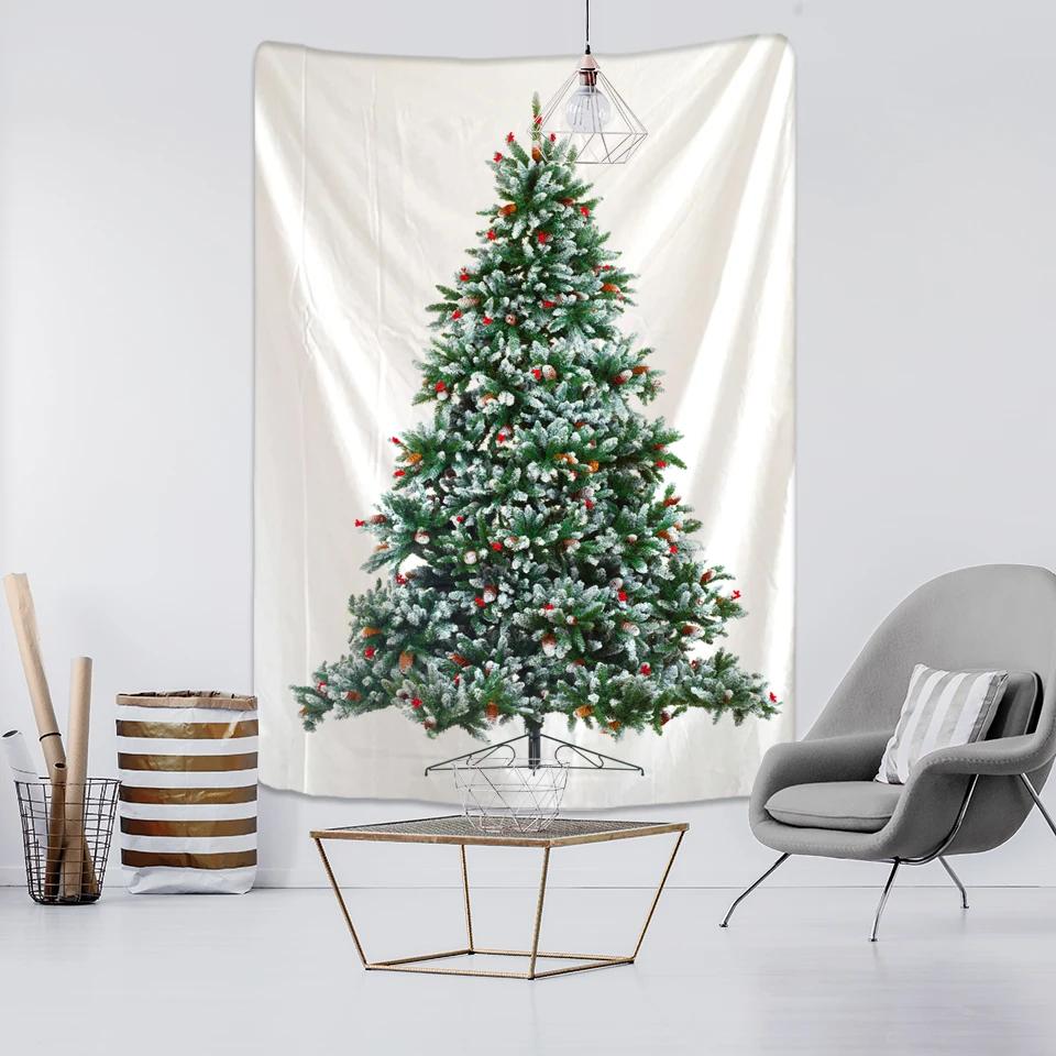 New Year Christmas Tree Tapestry Ornament Wall Hanging Tapestry Carpet Xmas Home Deocr Yoga Pad Bedspread Beach Mat Gift