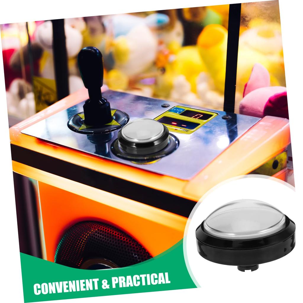 NUOBESTY LED-beleuchteter 100mm Kuppel-Druckknopf, Weiß, Selbstzurücksetzender Mikroschalter, ABS-Gehäuse, Quiz-Summer für Arcade, DIY, Klassenzimmer und Partys