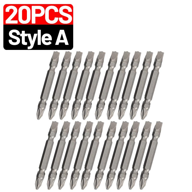 PH2 Cross Slot Magnetic Screwdriver Bits S2 Steel Magnetic Double Head Torque Batch Head Drill Bit Electric Driver Power Tools