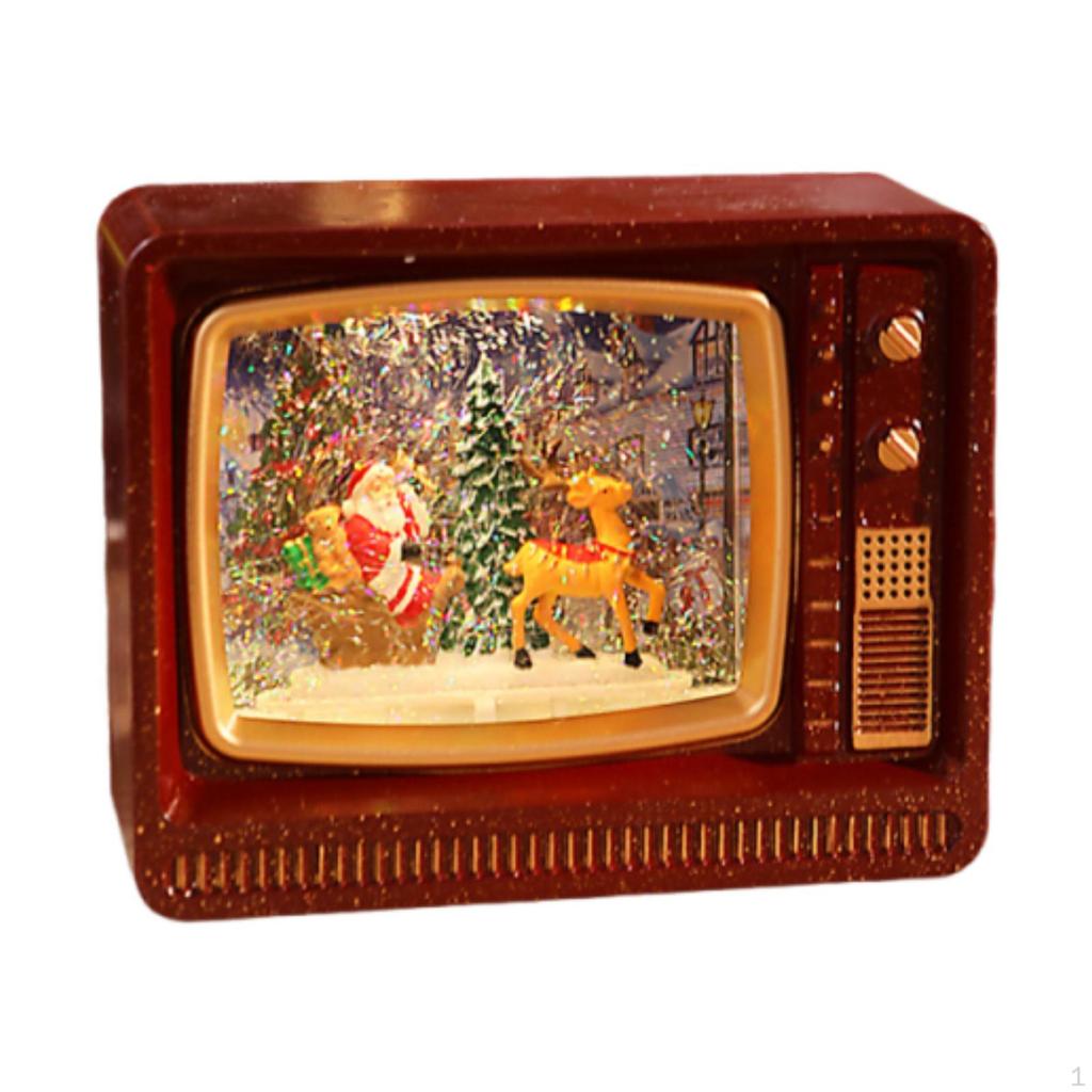 Lantern with Music Box, Snow Globe Ornament, Original , Light-Up TV Effect, Festive And