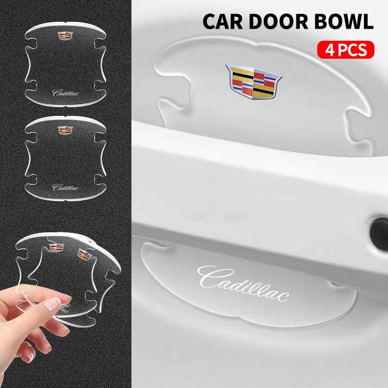 4pcs Transparent Car Door Handle Bowl Sticker for Cadillac CT5 STS XLR CT4 GT4 SLS SLR XT6 Escalade XT4 XT5 SRX XTS ELR BLS