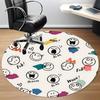 1PC Emoticons Faces Office Round Area Rug, Indoor Mat Suitable For Office, Under Office Chairs Bedroom Living Room Home Decor, Room Deco 234