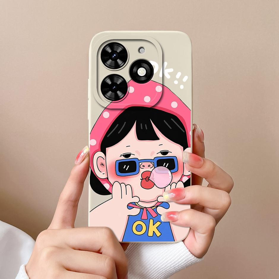 For Tecno Spark Go 2024 Casing Fashion Coconut Tree Liquid Silicone Soft TPU Shockproof Phone Cover For TecnoSpark Go 2024 Funda