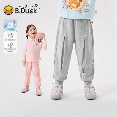 B.Duck Girls' Bowknot Casual Long Pants