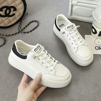 Little White Shoes Women's Summer Versatile Free Lace-up One-pedal Flat-bottomed Casual Sports Board Shoes Trend Versatile