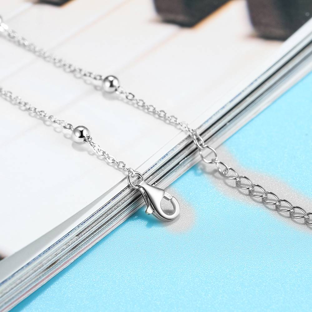 Astra Sterling Silver Rhodium-Plated Anklet for Women