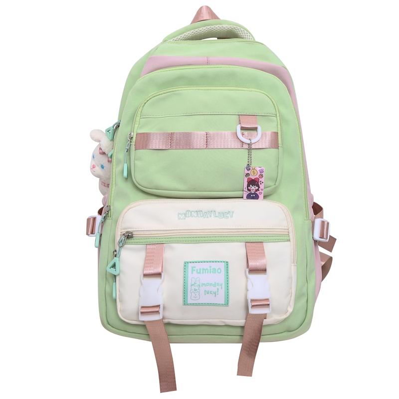 

Нейлоновая студенческая сумка, женский рюкзак, школьная сумка в студенческом стиле зелёный