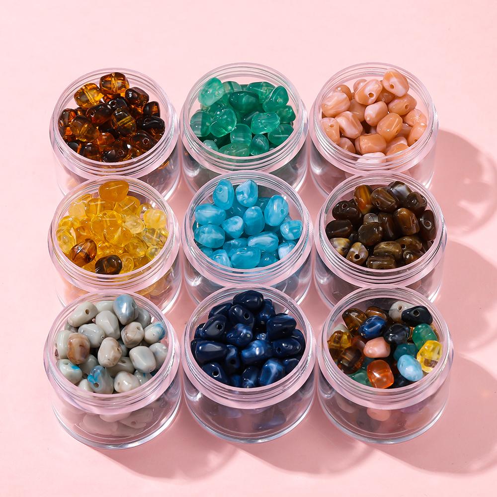 20pcs Colored Acrylic Imitation Stone Beads Irregular Shaped Spacer Beads for DIY Necklace Bracelet Jewelry Making Supplies