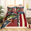 Pike Fish Bedding Striped Bass Big Pattern Hunting and Fishing Themed Duvet Cover for Kids Boys BedRoom Decorations for Teens
