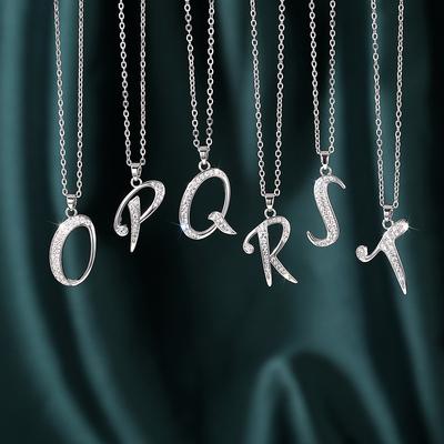 New Design 26 English Letter Zircon Pendant Necklace Trendy Temperament Personality Necklaces Fashion Jewelry Gift
