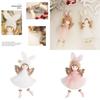 Adorable 7.5in Christmas Angel Plush Doll Pendant For Xmas Tree Decor
