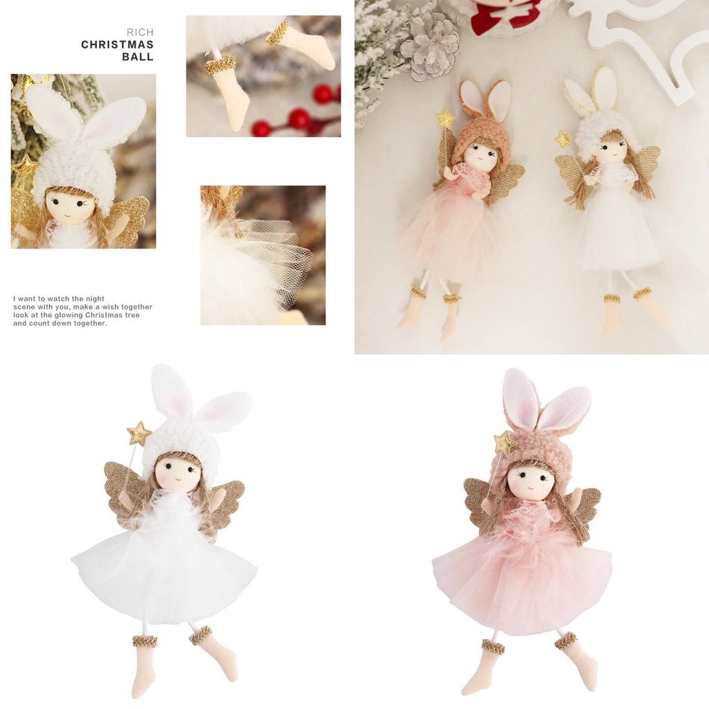 Adorable 7.5in Christmas Angel Plush Doll Pendant For Xmas Tree Decor