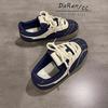 Round head shoes women's shoes spring and autumn new retro board shoes women's niche non-collision color matching German training shoes women