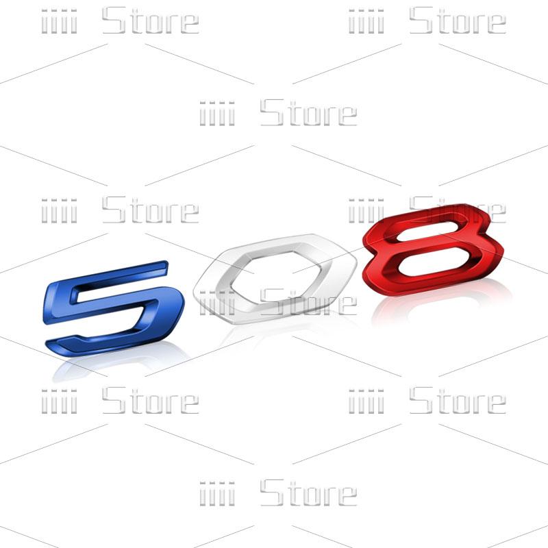 

For Peugeot 208 308 408 508 GT RCZ Emblem Chrome Metal 3D Car Sticker Rear Trunk Fender Side Decal Auto Accessories