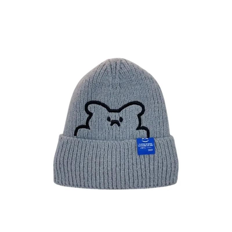 

Christmas Cartoon Knit Hat Winter Woolen Beanie Thick Warm Cap Kids Autumn Outdoor Casual Comfortable Fashion Hat серый