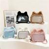 Grenzüberschreitende Niedliche Katze Plüsch Schmerztasche Doppelschulter Umhängetasche Schüler Party Weiche Niedliche Katze Kleine Essenszulage Wildleder Schmerz B