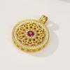 Retro Luxus Ausgestanzt Exquisite Rosettenfenster Rubin Einseitig Diamant Halskette Neu Im Kreis Kragenkette Hochzeits Schmuck