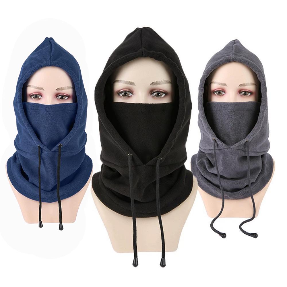 Autumn Winter Warm Cap Fleece Balaclava Hat Head Cover Neck Hat Motorcycle Bike Windproof Sports Scarf Caps for Men Women