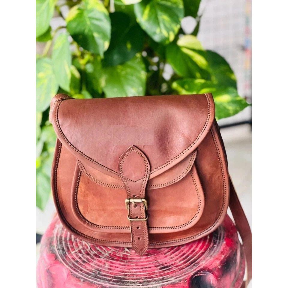 Vintage Saddle Bag Genuine Prime Leather Shoulder Big Capacity