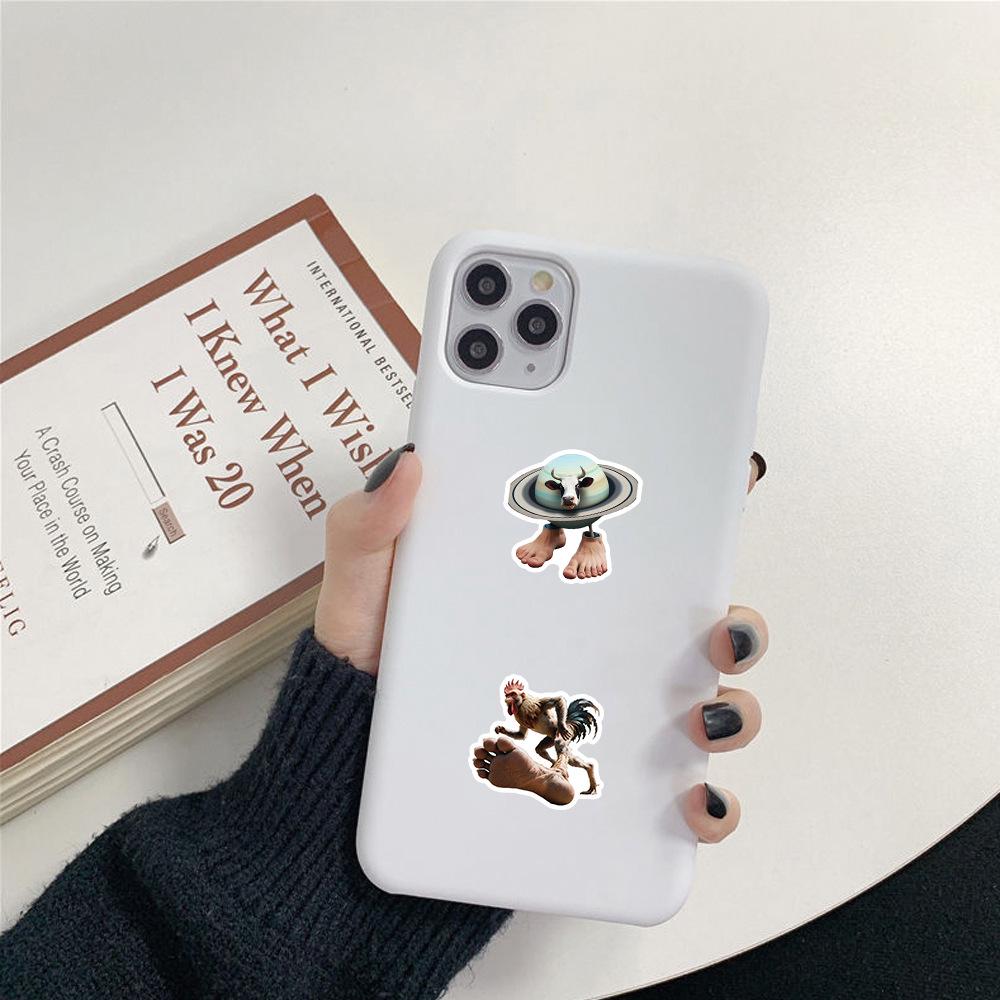 50 Creative Animal Fusion Stickers - Classic Mountains and Seas Theme, Graffiti Art, Waterproof Decals for Phones & Skateboards