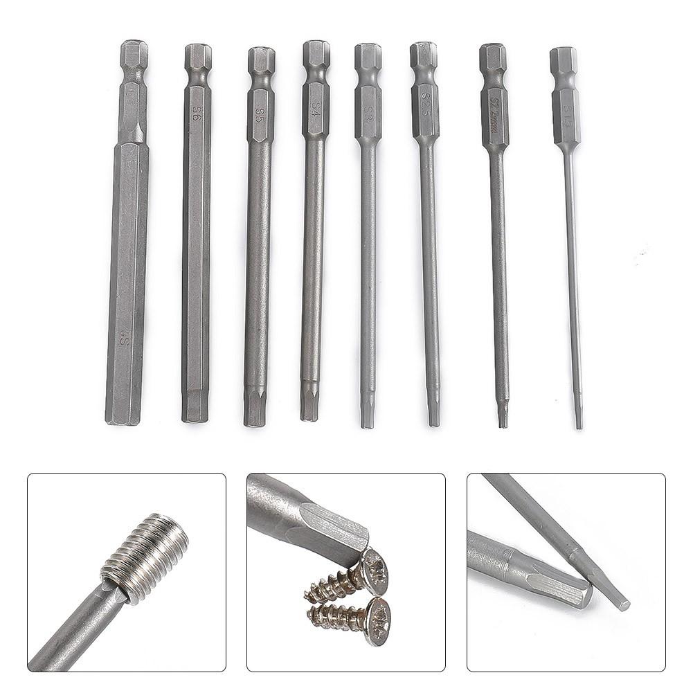 Lega di acciaio 8 pezzi X punte a testa esagonale magnetiche 1,5 mm, 2 mm, 2,5 mm, 3 mm, 4 mm, 5 mm, 6 mm, 8 mm