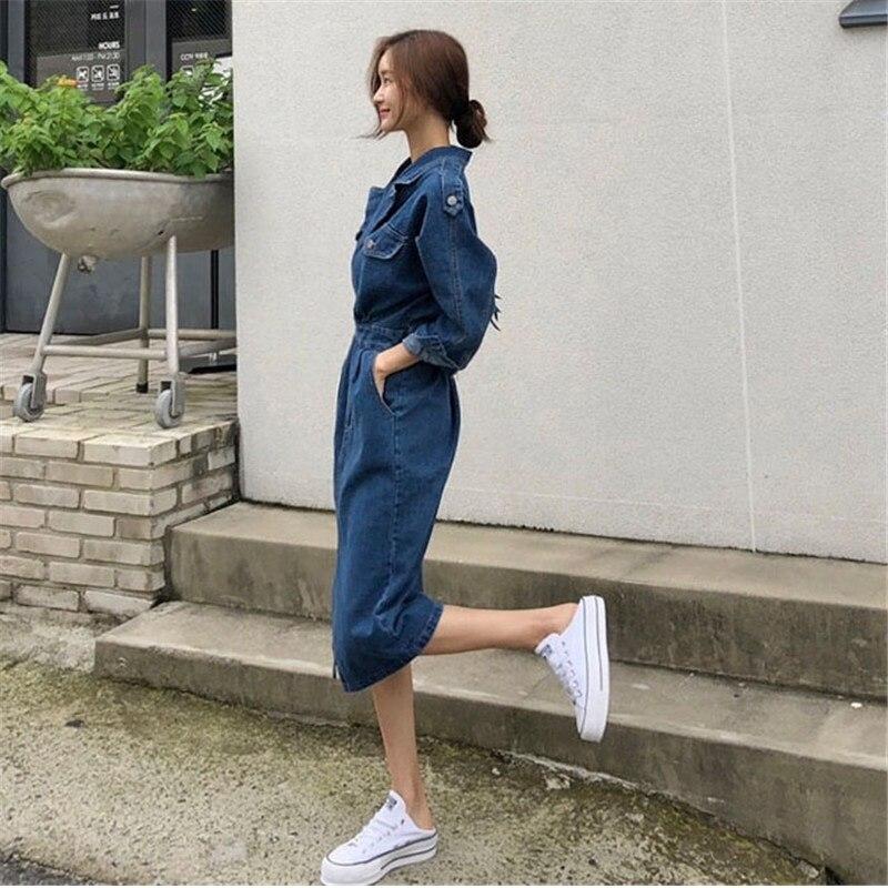 Korean Split Jeans Denim Blazer Abito Donna Cintura a vita alta Spring  Streetwear Lunghi Midi Chic Abiti acquista in modo economico — spedizione  gratuita, recensioni reali con foto — Joom