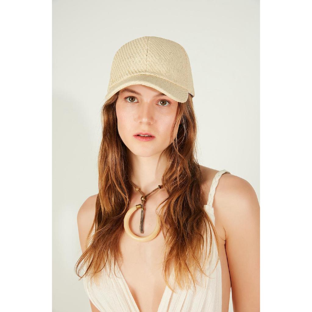 14392 Camel Wide Straw Hat With Ribbon Detail