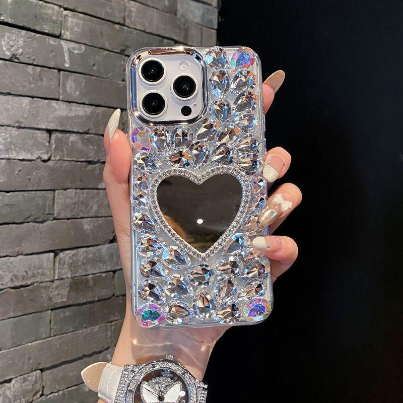 Applicable To Huawei Honor Mobile Phone Case Ins Premium Feeling Full Diamond To Enjoy the Luxury of 70X Cat Makeup Mirror P60
