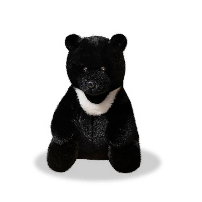 Adorable Plush Bear Doll Perfect For Kids Festival Gifts In Soft White Black And Brown Colors