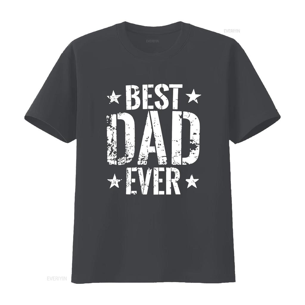 Best Dad Ever T Shirt Funny S for Fathers Day Husband Mens Vintage Washed Graphic Slightly Soft Homme Stretched Unisex