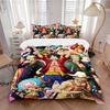 One Piece Abenteuer Druck 3-teiliges Bettwäsche-Set Bettbezug mit 2 Kissenbezügen Heim-Geburtstagsgeschenk
