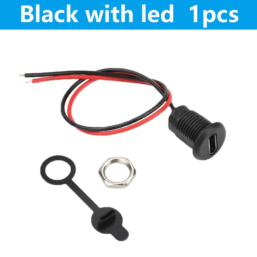 

2-pin USB Type C Waterproof Connector Type C Waterproof Female Chassis Connector Locking Outer Threads Without Terminals