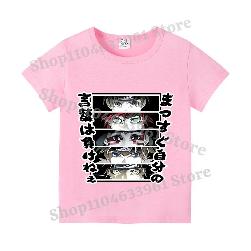 Narutos T-shirt Children Clothing Boy Girl Japanese Manga Pattern Short Sleeve Kid Cartoon Casual Sports Cotton Tee Home Clothes