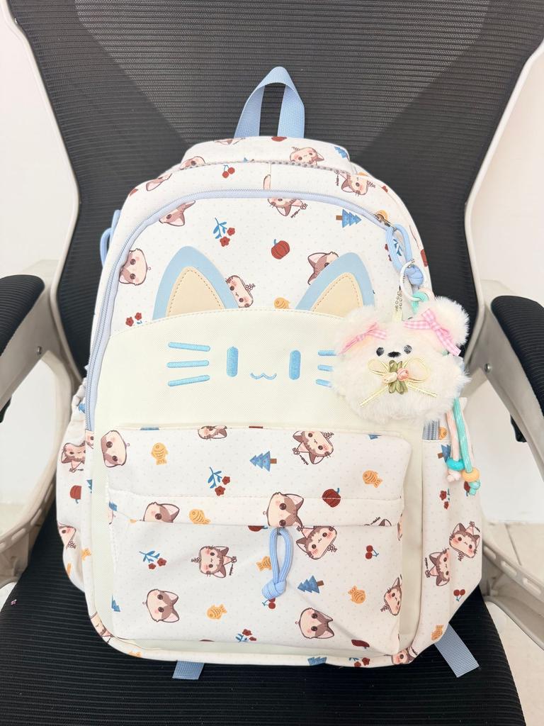Schoolbag Summer New High-value Schoolbag Japanese Soft Cute Cat Primary and Secondary School Students 1st-1st Grade Lightweight Backpack