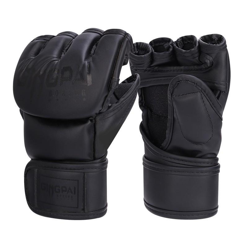 Half-Finger Boxing Gloves MMA Kickboxing Muay Thai Training Sandbag Punching Adult Unisex PU Leather