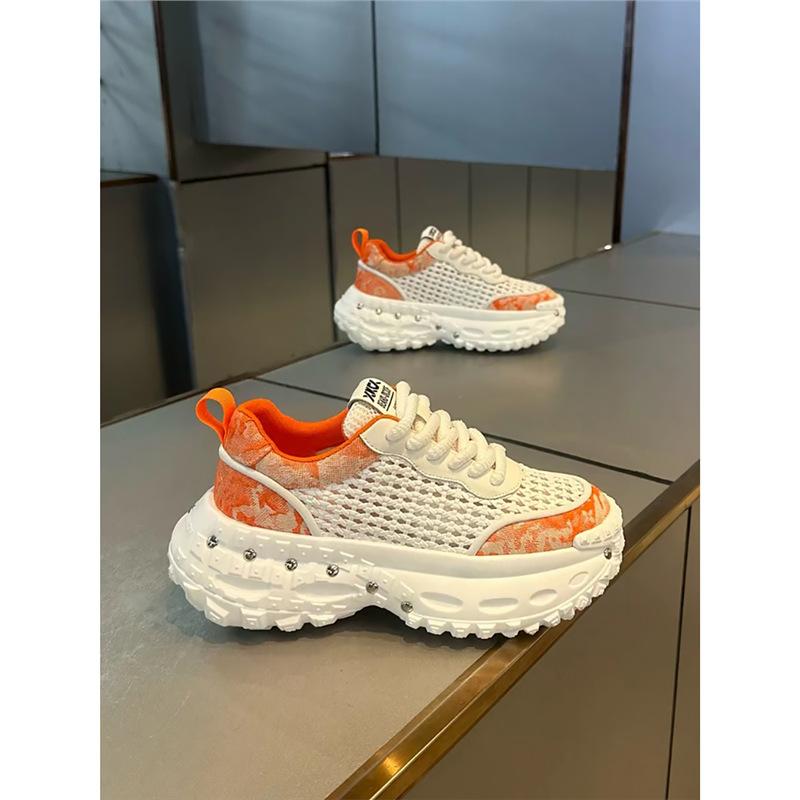 Summer new woven casual shoes platform mesh breathable dad shoes bm
