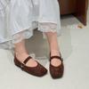 Flat bottom one-pedal Mary Jane shoes children with skirts spring new shallow commuter grandma single shoes