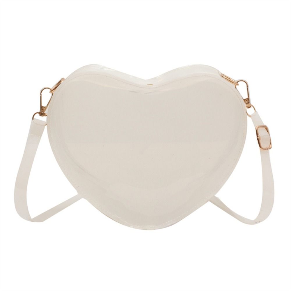 Women's New Mini Crossbody Chain Shoulder Bag Fashion Love Shape Candy Color Jelly Single Shoulder Bag Handbag Women's Satchel