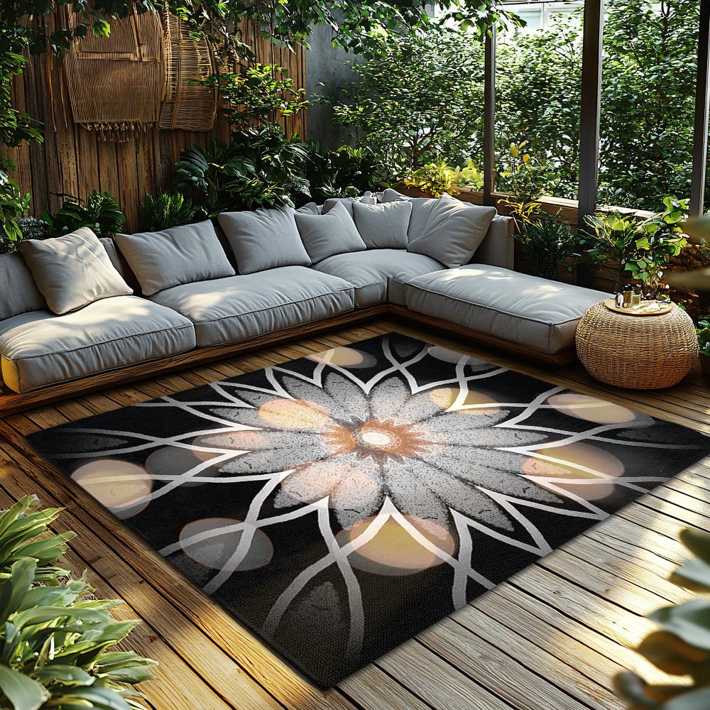 Bohemian Area Rug Abstract Geometric Carpet Modern Living Room Decor Non-Slip Floor Mat Washable Home Accent Stylish Entryway Ru