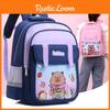 Cheerful Capybara Kids Backpack In Pink Purple And Blue Shades Perfect For School And Play