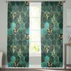 Tende Voile Trasparenti Verde Acqua con Texture a Nido d'Ape in Marmo per Finestra Soggiorno Tenda in Tulle Cucina Camera da Letto Tendaggi Decorazione Casa