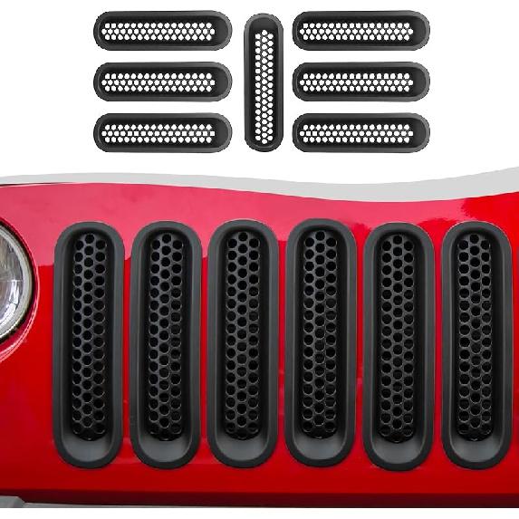 Mesh Grill Ert Grille Erts Cover Fit For 2007-2018 Jeep Wrangler JK JKU(Green)