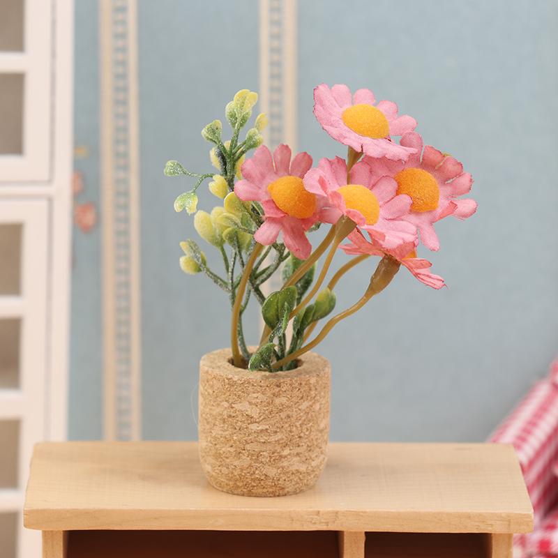 1/12 Dollhouse Simulation  Plants Potted Model Doll Home Miniatur Flower Decor Toy Micro Landscape Garden Plants Ornament