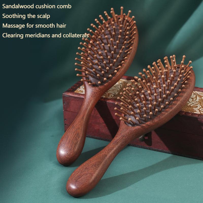 1Pc Sandalwood Comb Professional Healthy Paddle Cushion Hair Loss Massage Brush Hairbrush Comb Scalp Hair Care Healthy