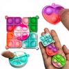 30Pcs Mini Pop Fidget Stress Relief Toys Bubble Squeeze Keychain Toys for Kids Adults Decompression Reduce Pressure Gifts
