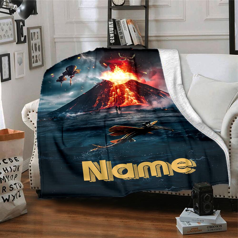 Custom Name Fiery Warrior'S Crown Party Blanket For Couch Bed Plush Cozy Fuzzy Blanket Super Soft Warm Blankets For Fall And Winter 0916281