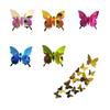 12 Stück/Los Kreative Spiegelsilber 3D Schmetterling Wandaufkleber Party Hochzeit Dekoration Heimdekoration Für Wohnzimmer DIY Wandaufkleber