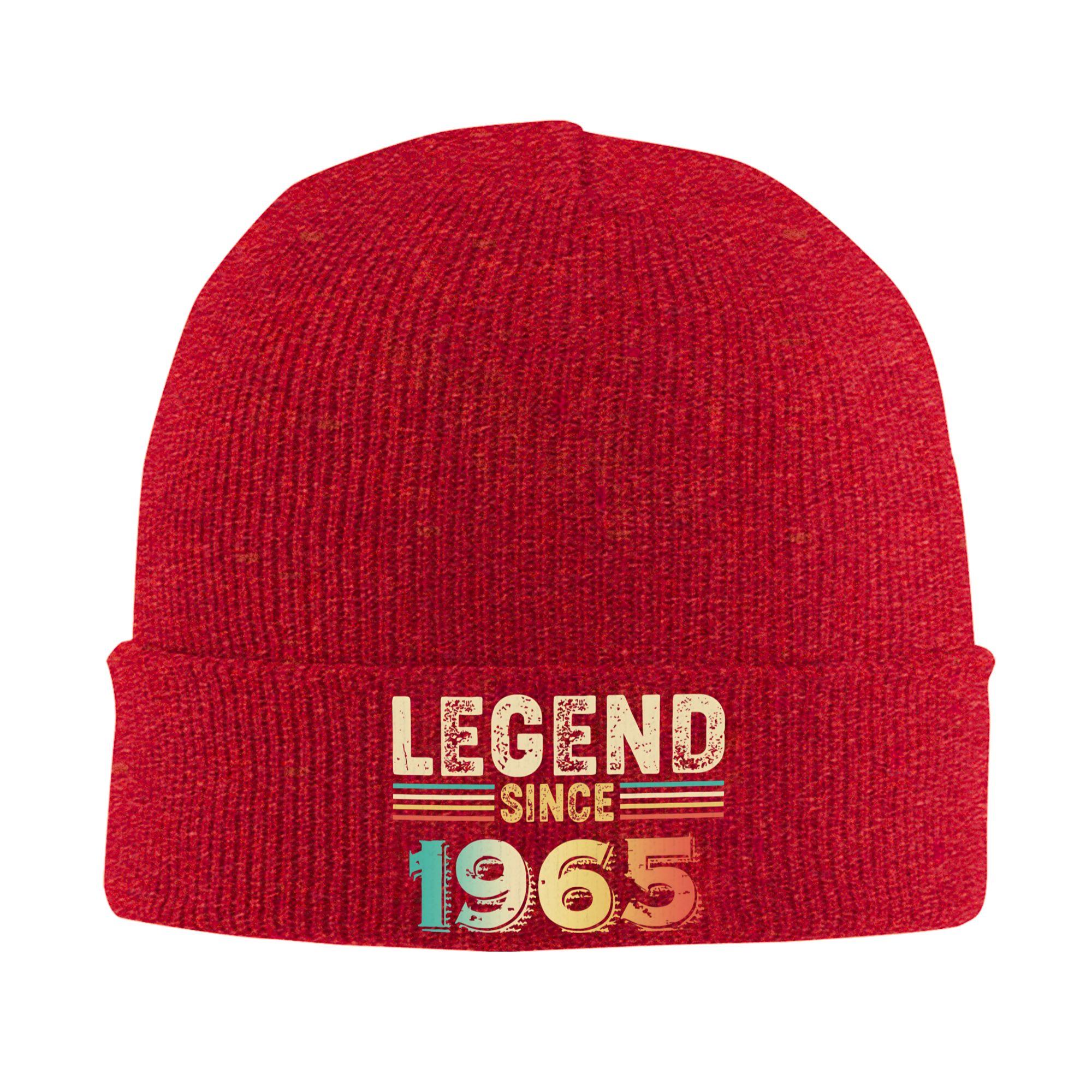 

Легенда с 1965 года Смешная вязаная шапка на день рождения Крутые кепки Женские Мужские Хиппи шапки-бини Осень Индивидуальные Эластичные шапки-боннет One Size